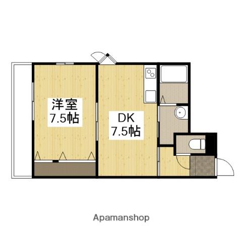 カサグランデモモ(1DK/4階)の間取り写真