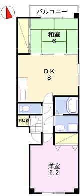 ファンド嵐山(2DK/1階)の間取り写真