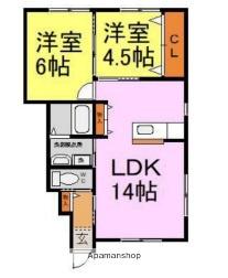 エストコート(2LDK/1階)の間取り写真