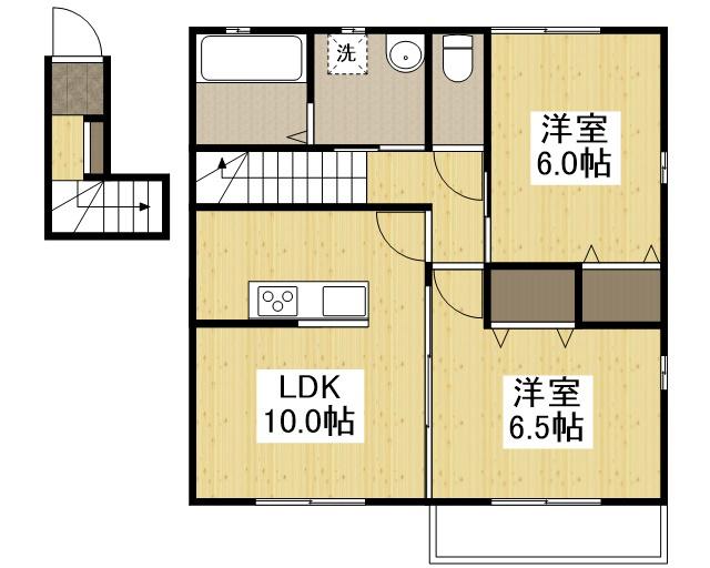 ネットハイツ A棟(2LDK/2階)の間取り写真