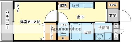 ハイツ中浜(1K/1階)の間取り写真