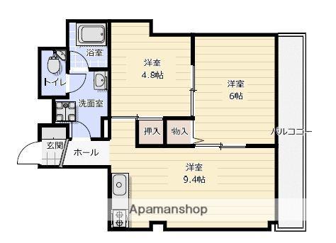 ペシュ七番館(2LDK/4階)の間取り写真