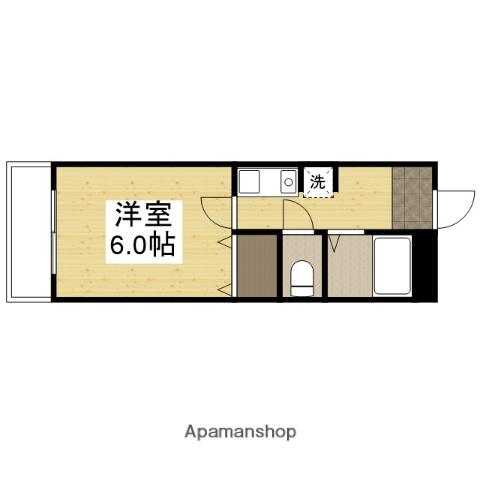 グランリオーF(1K/1階)の間取り写真