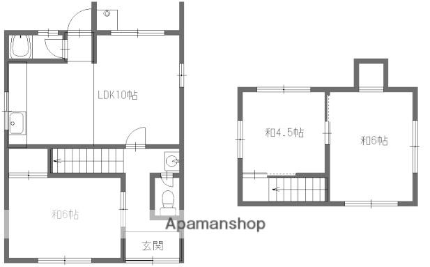 姫新線 播磨高岡駅 徒歩32分 2階建 築100年(3LDK)の間取り写真