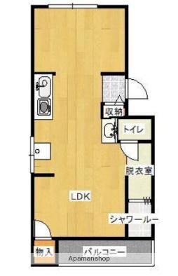 コーポ宮之本(ワンルーム/3階)の間取り写真