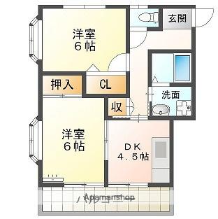 メゾン・ド・KS(2DK/2階)の間取り写真