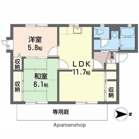 MAYSB棟(2LDK/1階)の間取り写真