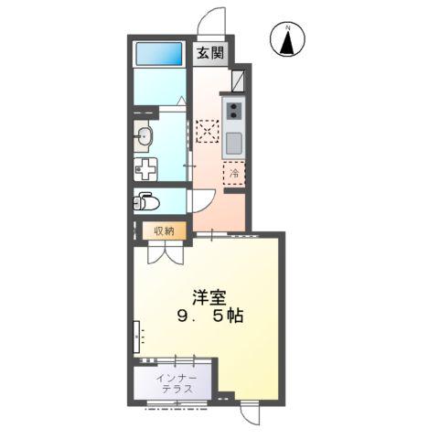 コーラルコート(1K/1階)の間取り写真