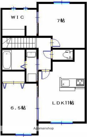 マーブル B棟(2LDK/1階)の間取り写真