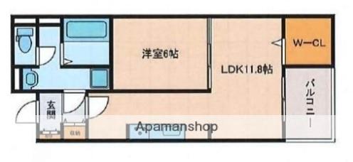OA FLAT御立東2(1LDK/3階)の間取り写真