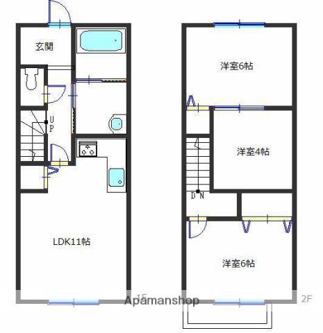 ボナール御立(3LDK)の間取り写真