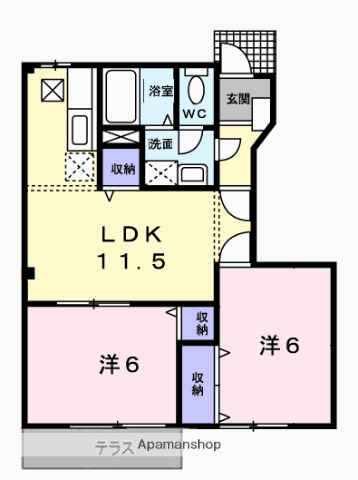 ベルク・エム(2LDK/1階)の間取り写真