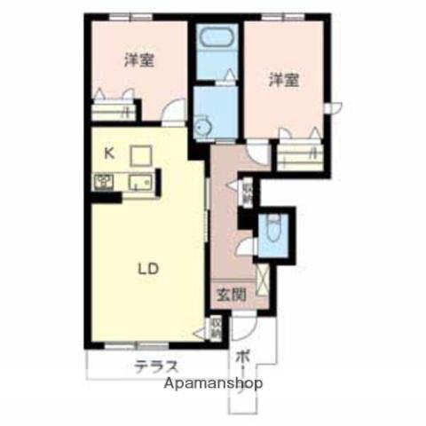 ソレイユ神田(2LDK/1階)の間取り写真