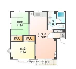 グリーンハイツ大谷(2LDK/2階)の間取り写真