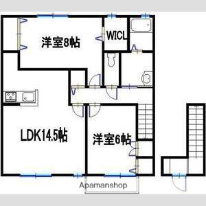 ブランフルーレ A棟(2LDK/2階)の間取り写真