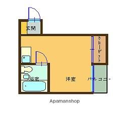 フローラル北平野(ワンルーム/3階)の間取り写真