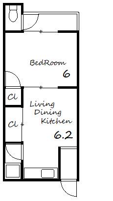 植木野ハウス A棟(1LDK/1階)の間取り写真