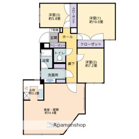 リブレ北新在家(3LDK/2階)の間取り写真
