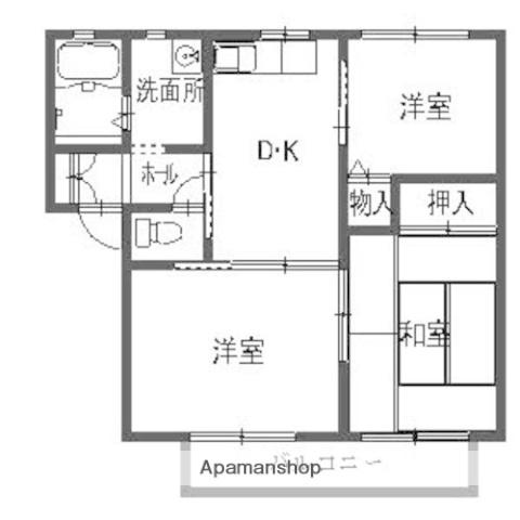 フレグランス新宮(3DK/2階)の間取り写真