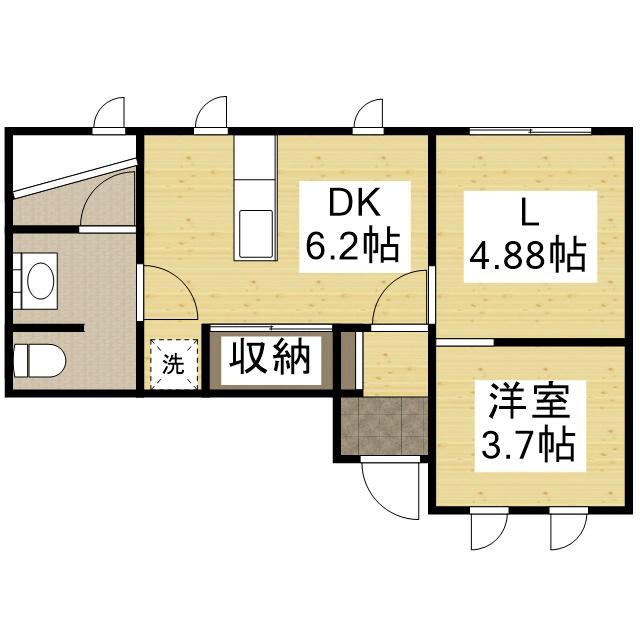 BOULEAU BLANC(1LDK/1階)の間取り写真