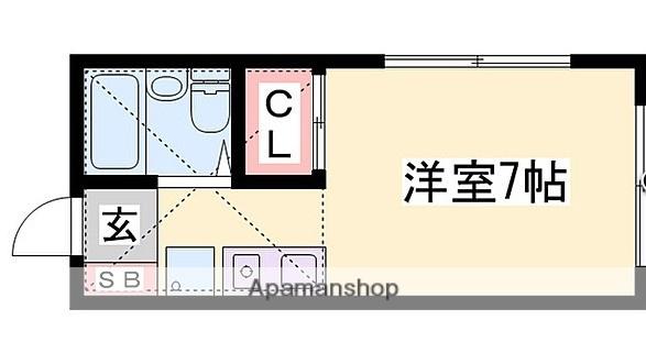 まんりょう(1K/1階)の間取り写真