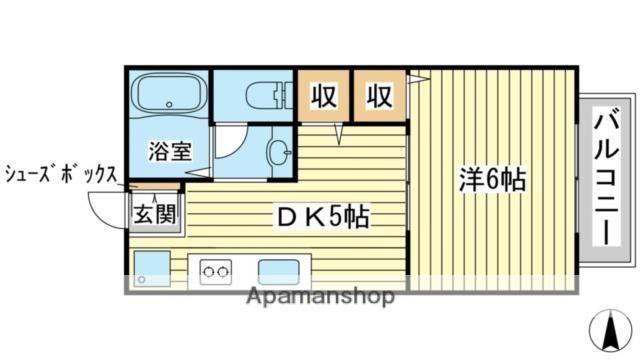 ラポール弍番館(1DK/1階)の間取り写真