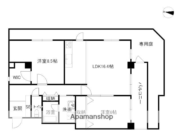 ポルトドールしかま(2LDK/1階)の間取り写真