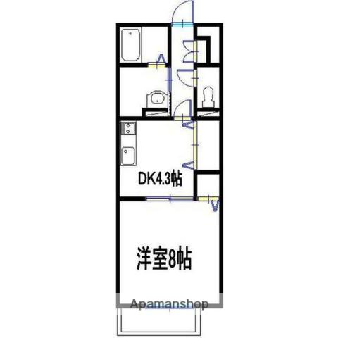 ウイング上郡(1DK/2階)の間取り写真