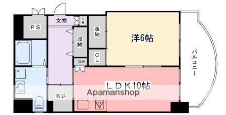 ハッピーエイジ土山(1LDK/3階)の間取り写真