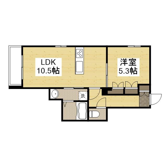 へーベルメゾン ヴェルヴェーヌ(1LDK/2階)の間取り写真