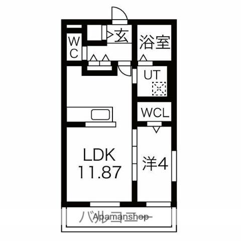 フォンターナ飾磨(1LDK/2階)の間取り写真