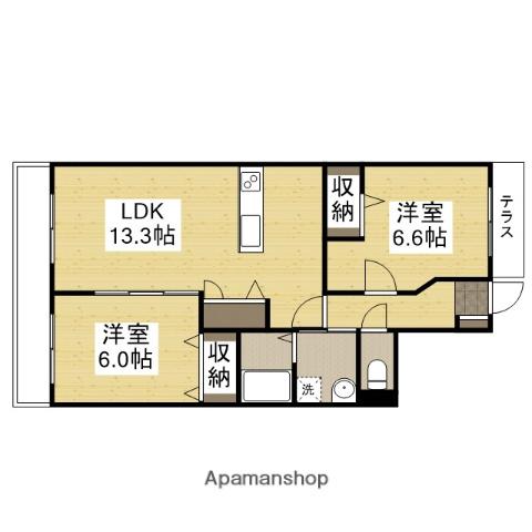 ヴェールメゾン(2LDK/1階)の間取り写真