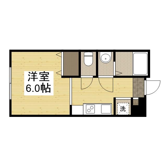 ネストプラス浜田(1K/2階)の間取り写真