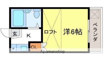 メゾン・ド・KY西飾磨(1K/2階)の間取り写真