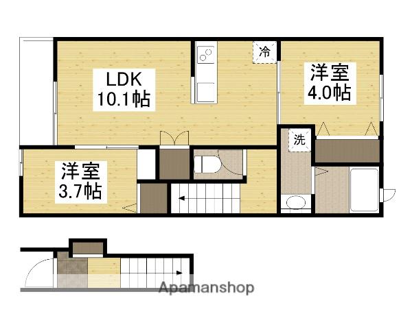 カプラン花田Ⅱ(2LDK/2階)の間取り写真