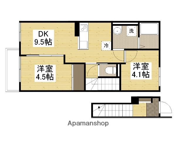メゾン・ド・FⅦ(2DK/2階)の間取り写真