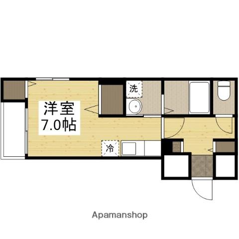CLAIR市役所前(ワンルーム/4階)の間取り写真