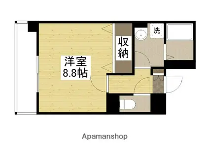 ビーフォレスト姫路イースト(1K/8階)の間取り写真