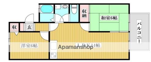 OAFLAT東南B(2LDK/1階)の間取り写真
