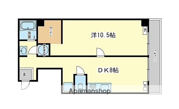 五反ビル(1DK/3階)の間取り写真