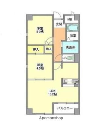 セントポーリアⅡ(2LDK/3階)の間取り写真
