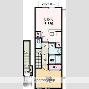 ウッドパストラルⅢ(1LDK/2階)の間取り写真