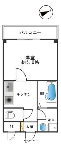 APEX姫路(1K/3階)の間取り写真