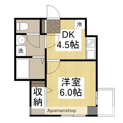 坂元町OMORIビル(1DK/4階)の間取り写真