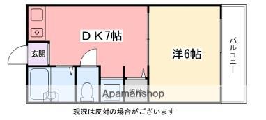 インタービレッジ三条(1DK/3階)の間取り写真