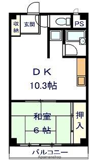 ファーストイン英賀保駅前(1DK/4階)の間取り写真