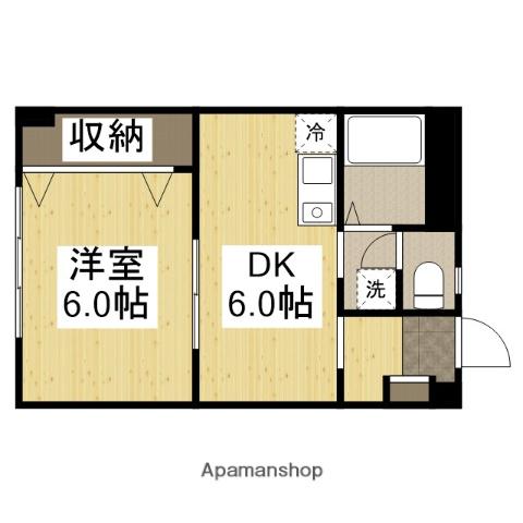 ファーストイン夢前川駅前(1DK/2階)の間取り写真