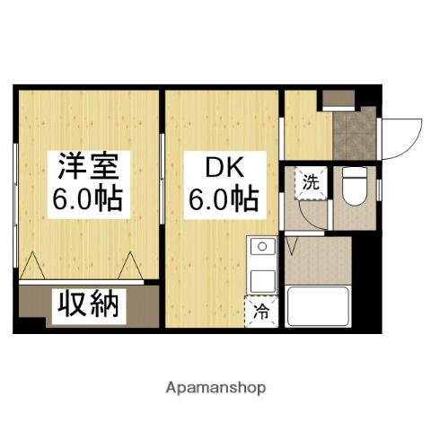 ファーストイン夢前川駅前(1DK/4階)の間取り写真