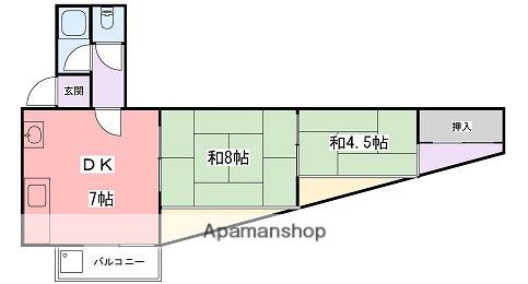 インタービレッジ伊伝居(2DK/2階)の間取り写真