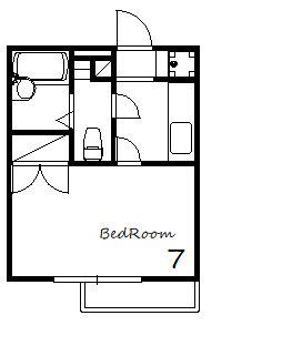 ジュネス白国(1K/4階)の間取り写真